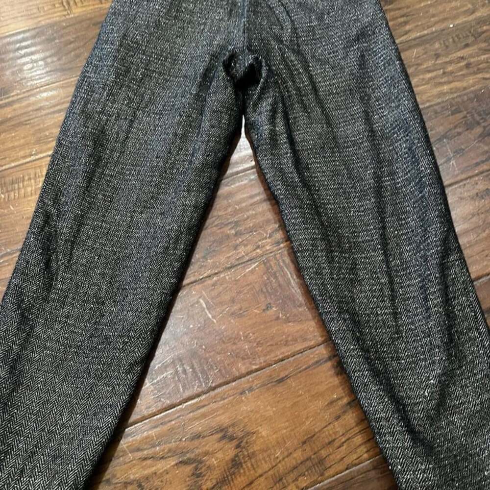 Liz Claiborne Emma Black Metallic Weave Ankle Pants Size 6 Midrise - Picture 2 of 6